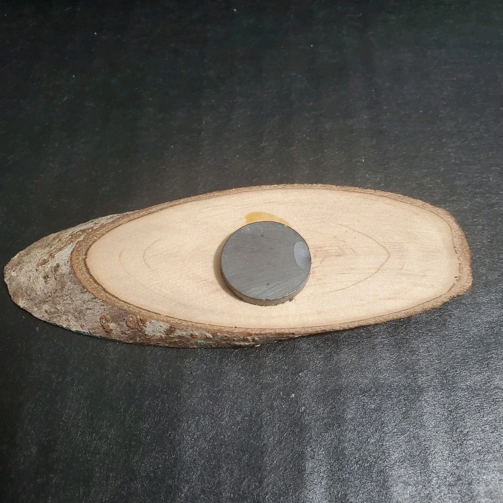Handpainted Oval Natural Wood‎ Refrigerator Magnet Miniature Village Painting